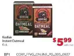 Family Fare Kodiak Instant Oatmeal offer
