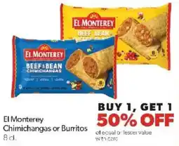 Family Fare El Monterey Chimichangas or Burritos offer