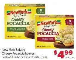 Family Fare New York Bakery Cheesy Focaccia Loaves offer