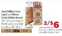 Family Fare Aunt Millie's Live Light! or Whole Grain White Bread offer