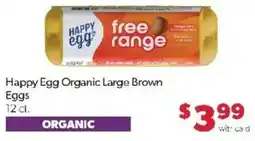 Family Fare Happy Egg Organic Large Brown Eggs offer