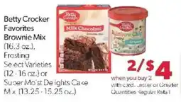 Family Fare Betty Crocker favorites brownie mix offer