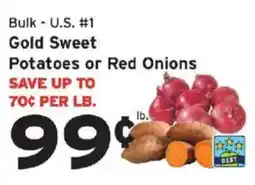 Hannaford U.s. #1 Gold Sweet Potatoes or Red Onions offer