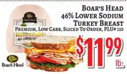 Trade Fair Supermarket Boar's Head 46% LOWER SODIUM TURKEY BREAST offer