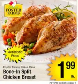 Harvest Foods Foster Farms Bone-In Split Chicken Breast offer