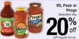 Harvest Foods V8, Pace or Prego Selected Vty offer