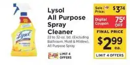 ShopRite Lysol all purpose spray cleaner offer