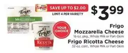 ShopRite Frigo Mozzarella Cheese offer