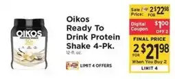 ShopRite Oikos ready to drink protein shake offer