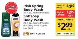 ShopRite Irish Spring Body Wash offer