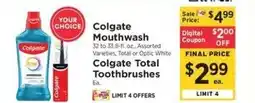 ShopRite Colgate Mouthwash or Colgate Total Toothbrushes offer