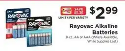 ShopRite Rayovac Alkaline Batteries offer