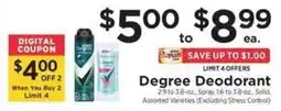 ShopRite Degree Deodorant offer