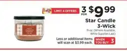 ShopRite Star Candle 3-Wick offer