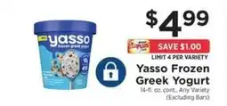 ShopRite Yasso Frozen Greek Yogurt offer