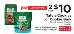 ShopRite Tate's Cookies or Cookie Bark offer