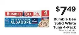 ShopRite Bumble Bee Solid White Tuna offer