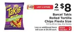ShopRite Barcel Takis Rolled Tortilla Chips Fiesta Size offer