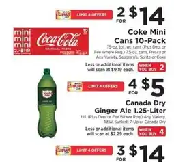 ShopRite Coca Cola Mini Cans 10-Pack offer