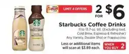 ShopRite Starbucks Coffee Drinks offer