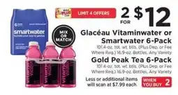 ShopRite Glacéau Vitaminwater or Smartwater 6-Pack offer