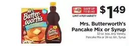 ShopRite Mrs. Butterworth's Pancake Mix or Syrup offer