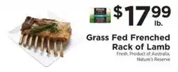 ShopRite Grass Fed Frenched Rack of Lamb offer