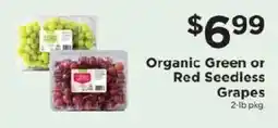 ShopRite Organic Green or Red Seedless Grapes offer