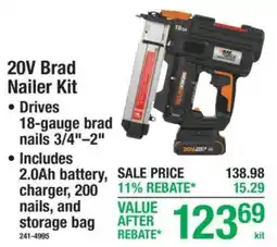 Menards Nail Force 20V Brad Nailer Kit offer