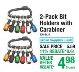 Menards 2-pack bit holders with carabiner offer