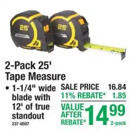 Menards 2-pack 25' tape measure offer