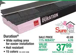 Menards Owens Corning Duration offer