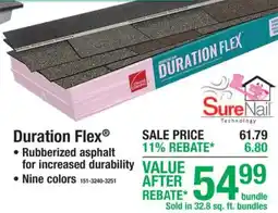 Menards Owens Corning Duration Flex offer