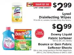 ShopRite Lysol Disinfecting Wipes offer