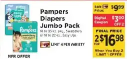 ShopRite Pampers Diapers Jumbo Pack offer