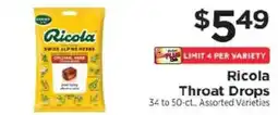 ShopRite Ricola Throat Drops offer