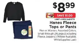 ShopRite Hanes Fleece Tops or Pants offer