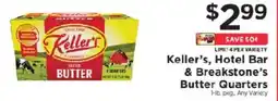 ShopRite Keller's, Hotel Bar & Breakstone's Butter Quarters offer