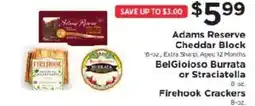 ShopRite Adams Reserve Cheddar Block offer