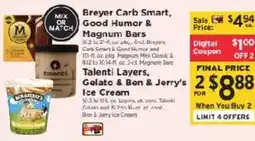 ShopRite Breyer Carb Smart, Good Humor & Magnum Bars offer