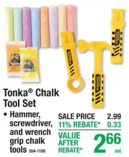 Menards Tonka chalk tool set offer