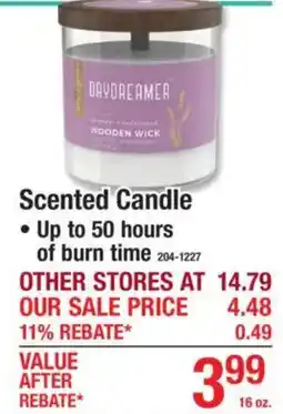 Menards Daydreamer scented candle offer