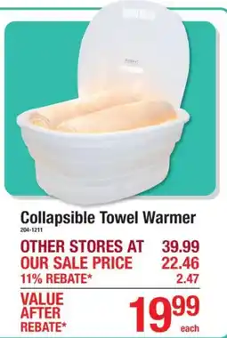 Menards Collapsible Towel Warmer offer