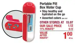 Menards Portable Pill Box Water Cup offer