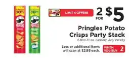 ShopRite Pringles Potato Crisps Party Stack offer