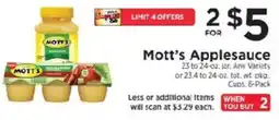 ShopRite Mott's Applesauce offer