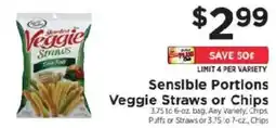 ShopRite Sensible Portions Veggie Straws or Chips offer
