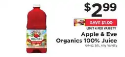 ShopRite Apple & Eve Organics 100% Juice offer