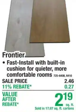 Menards Frontier Fast-Install with built-in cushion for quieter, more comfortable rooms offer