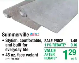 Menards Summerville carpet offer